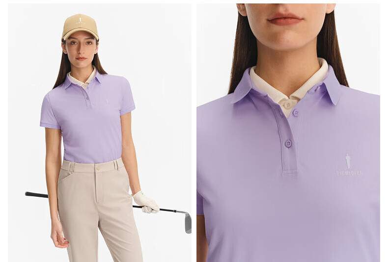 Biyinlefen Golf Women's 2026 Spring New Small Collar T-Shirt Sports Casual Stretch Comfortable Skin-Friendly Breathable Versatile Short Sleeve Polo Shirt 16